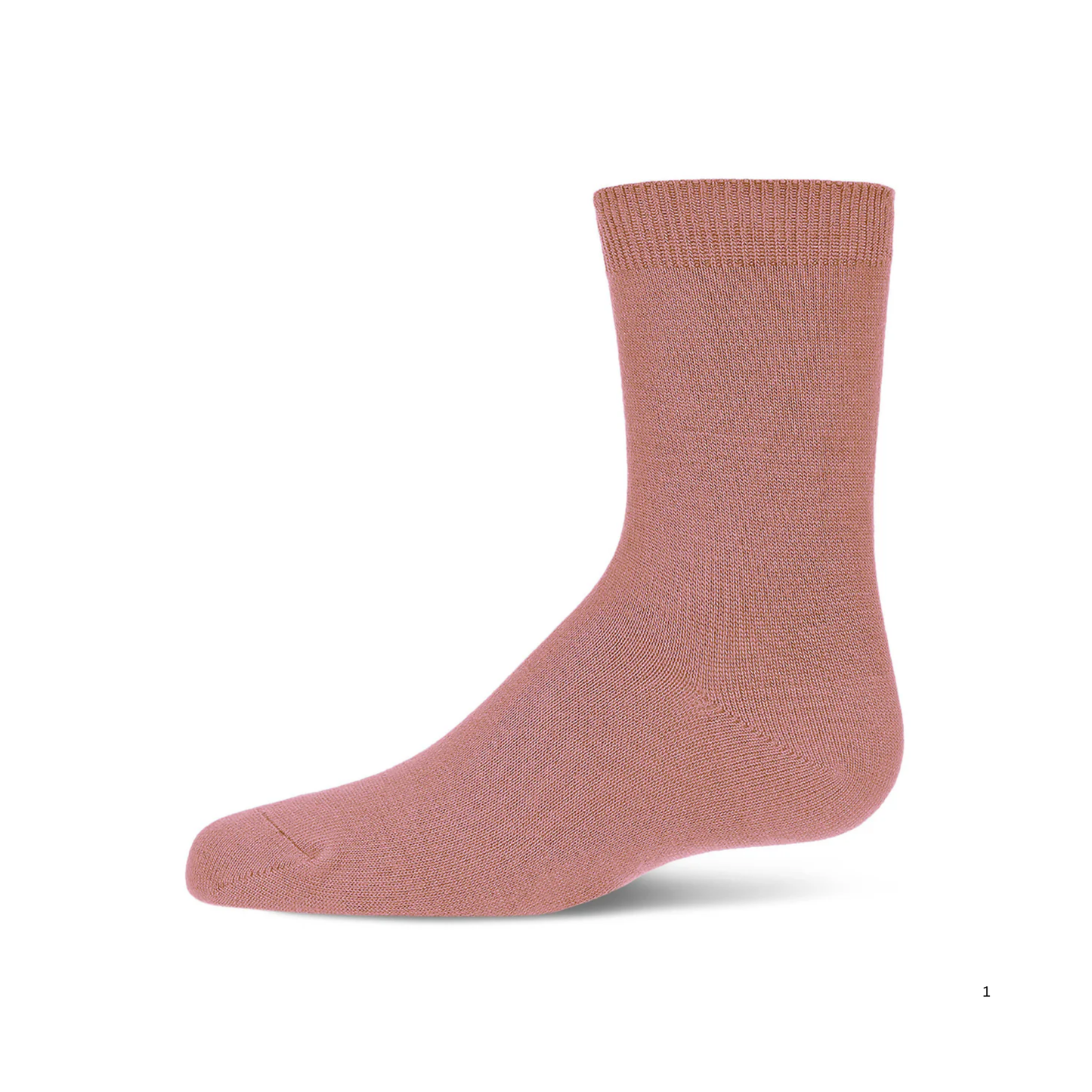 Memoi Toddlers and Kids Basic Soft Rayon from Bamboo Crew Socks Mulberry