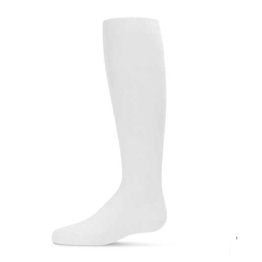 Memoi Kids Basic Soft Rayon from Bamboo Knee High Socks White - Mk-6266