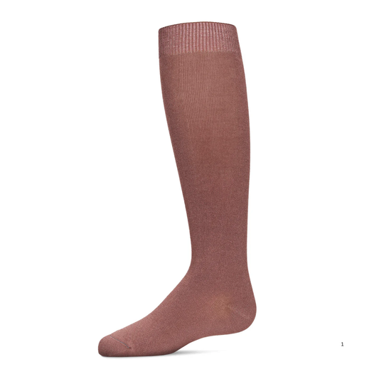 Memoi Kids Basic Soft Rayon from Bamboo Knee High Socks Deep Mauve - Mk-6266