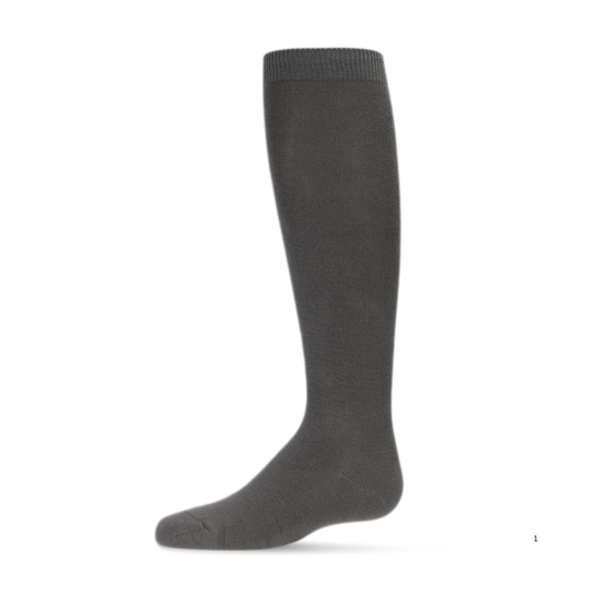 Memoi Kids Basic Soft Rayon from Bamboo Knee High Socks Dark Gray - Mk-6266