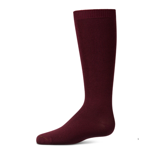 Memoi Kids Basic Soft Rayon from Bamboo Knee High Socks Burgundy - Mk-6266