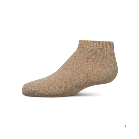 Memoi Kids Basic Soft Rayon from Bamboo Anklet Socks Champagne Lurex - Mk-6066