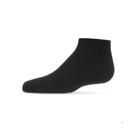 Memoi Kids Basic Soft Rayon from Bamboo Anklet Socks Black - Mk-6066