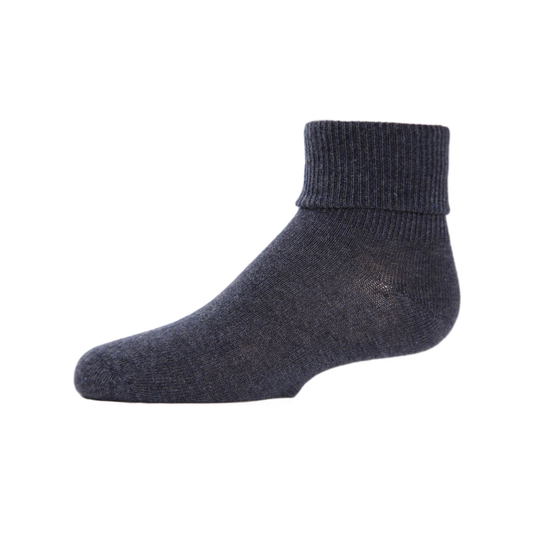 Memoi Denim Kids Triple Roll Cotton Blend Ankle Socks
