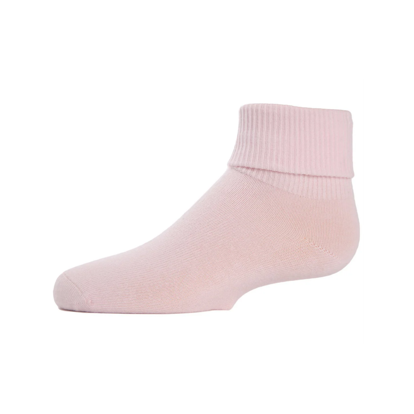 Memoi Soft Pink Kids Triple Roll Cotton Blend Ankle Socks