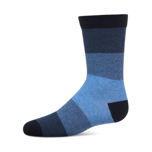 Memoi Ombre Color Block Boys Cotton Blend Crew Sock - Mk-148