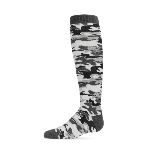 Memoi Girls Lurex Camo Knee High Socks - Mkf-7076
