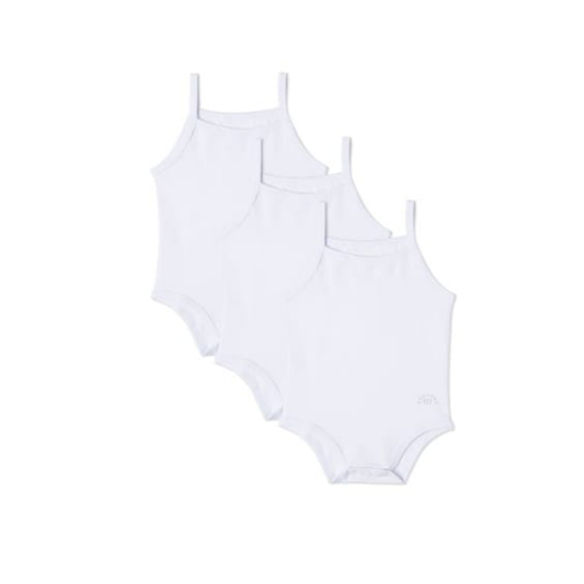 Memoi 3 Pair Pack Unisex Combed Cotton Baby Bodysuit