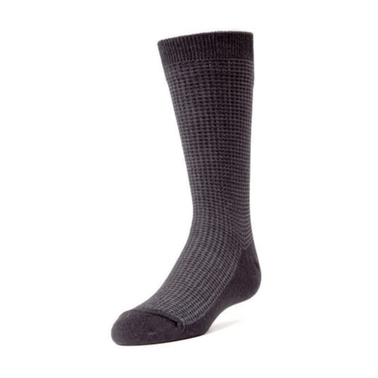 Memoi Diamond Textured Boys Cotton Rich Dress Crew Socks - Mk-141