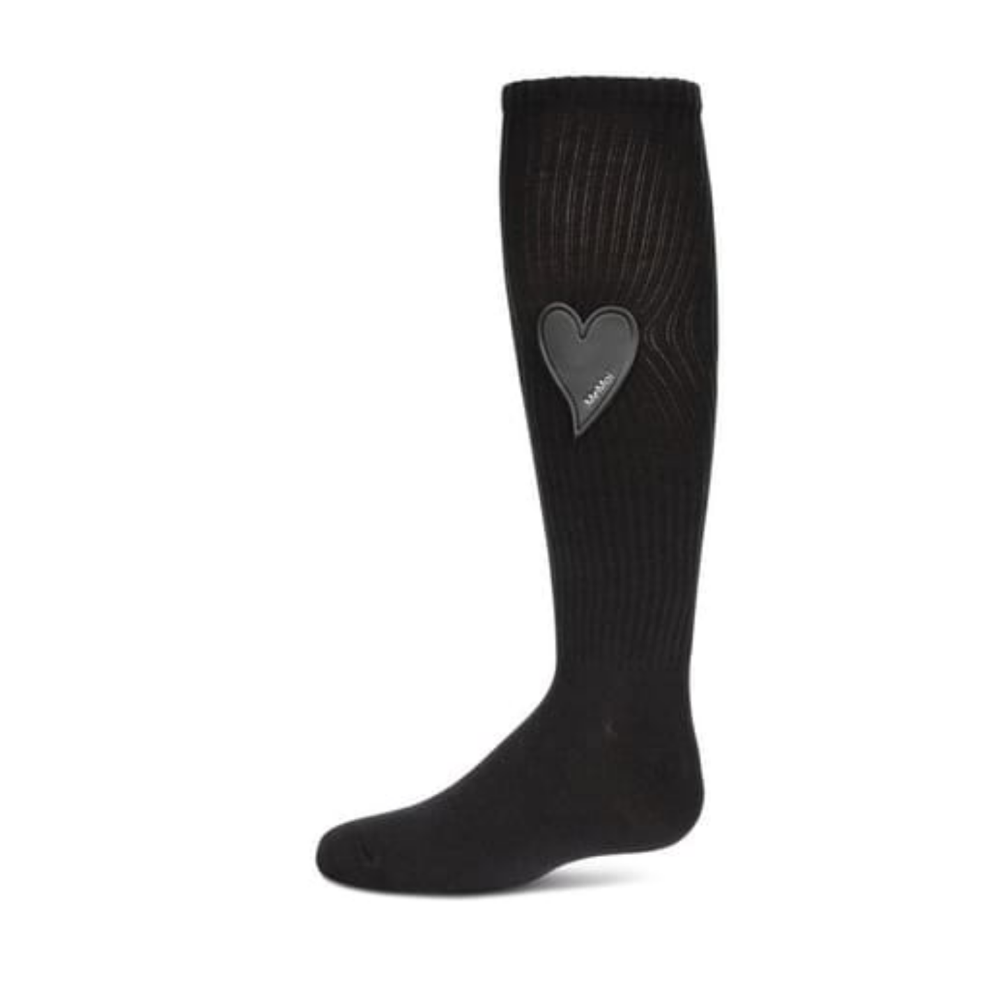 Memoi Heart Patch Knee High - Mkf-7135