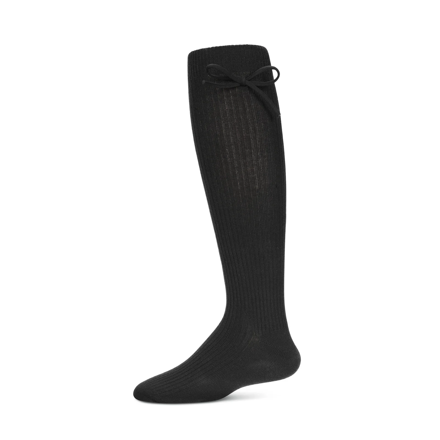 Memoi Girls Ribbed Bow Knee-High Socks - Mkf-2007