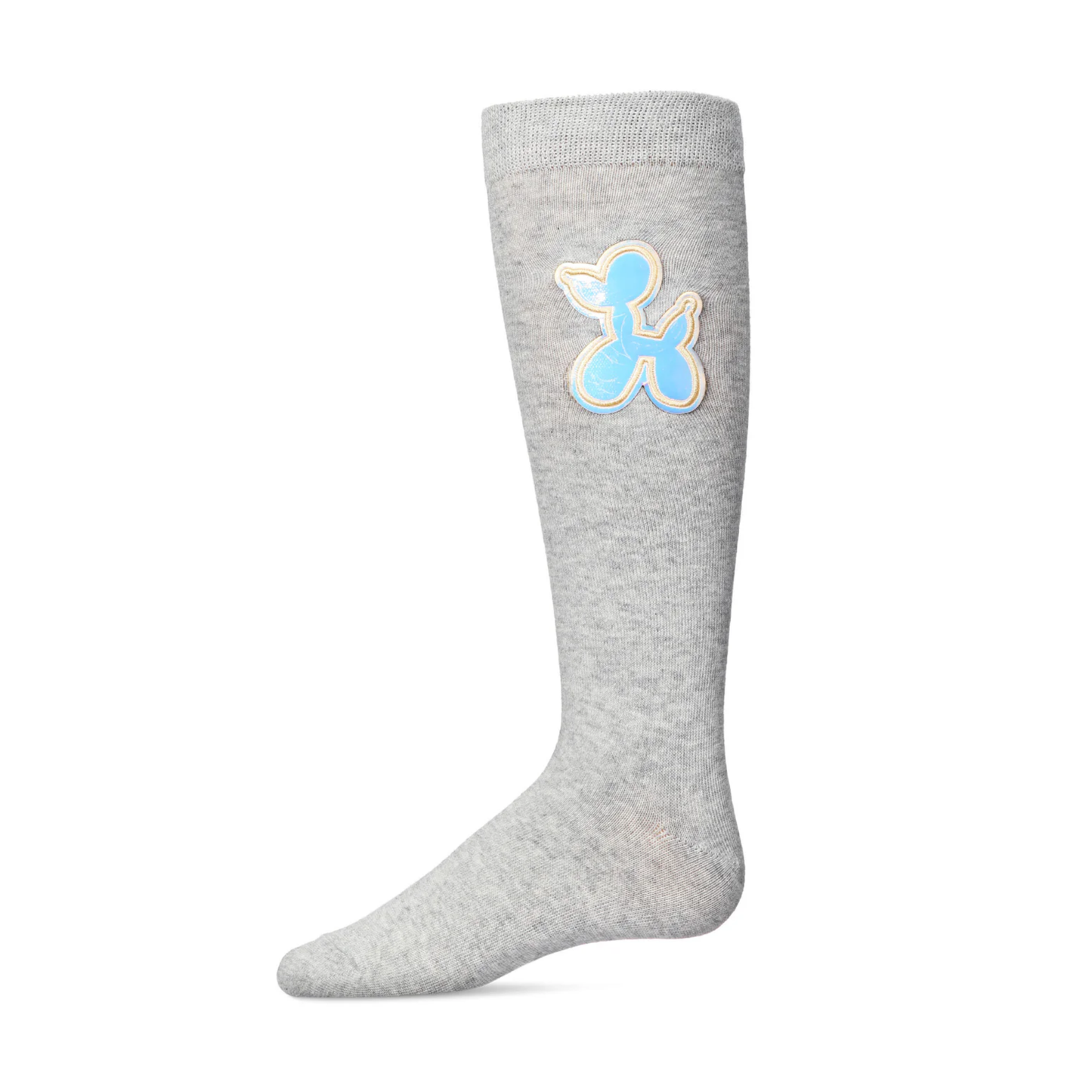 Memoi Girls Iridescent Balloon Dog Cotton Blend Knee High Sock - Mkf-7125