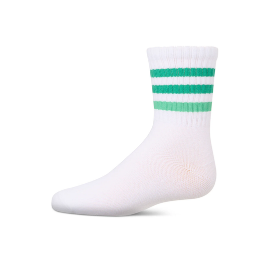 Memoi Two Tone Varsity Stripe Crew - MKF-6067