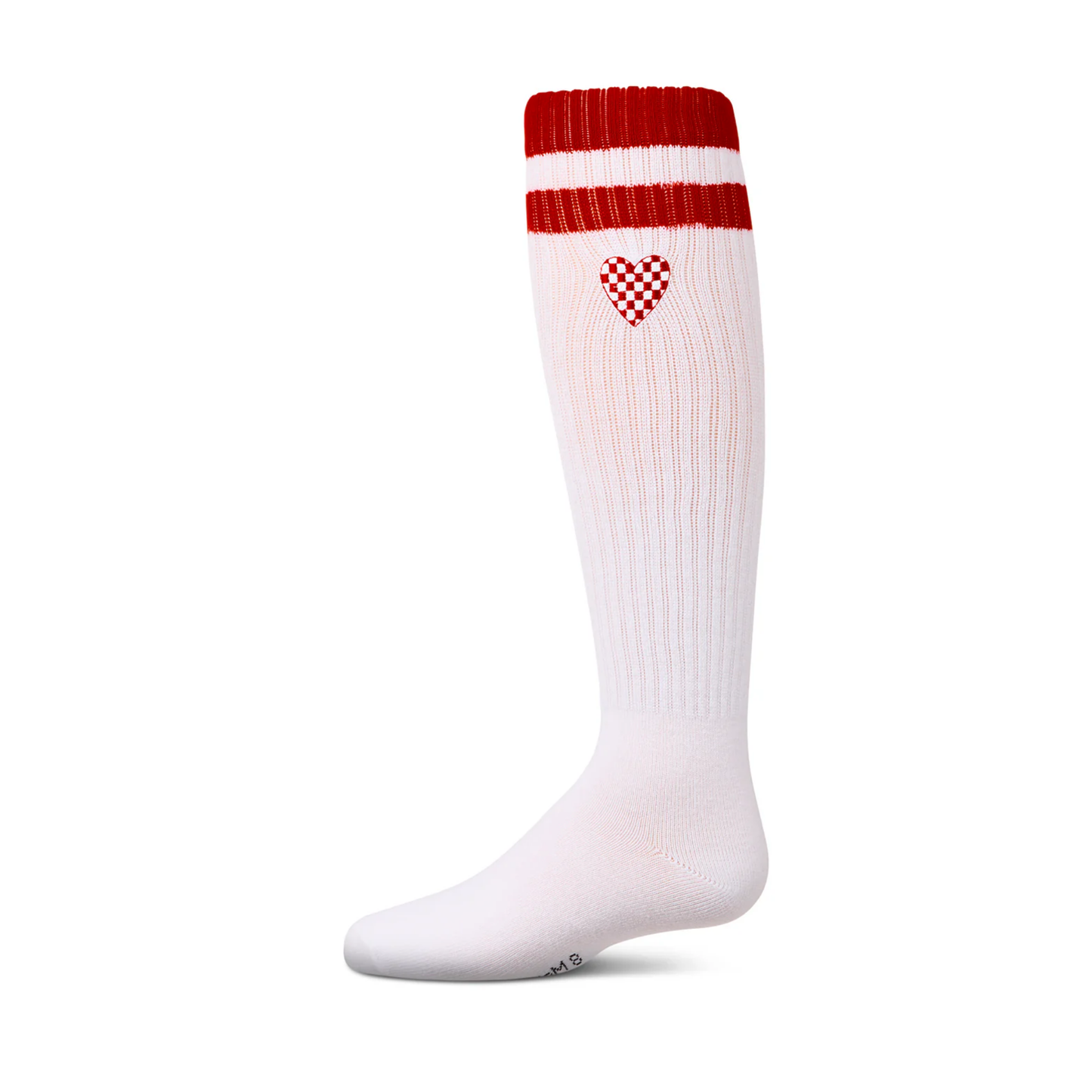 Memoi Checkered Heart Knee High - MKF-7176