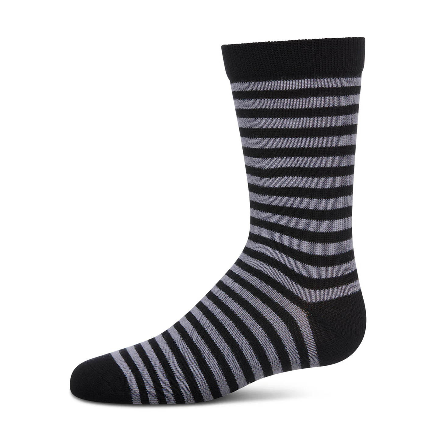Memoi Thin Stripe Cotton Blend Boys Crew Sock - Mk-155