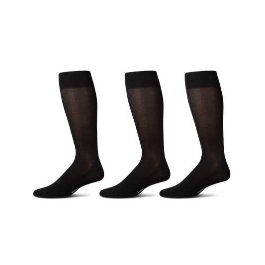 Memoi Pique Mens Mercerized Cotton Socks 3-Pack - Mm-473