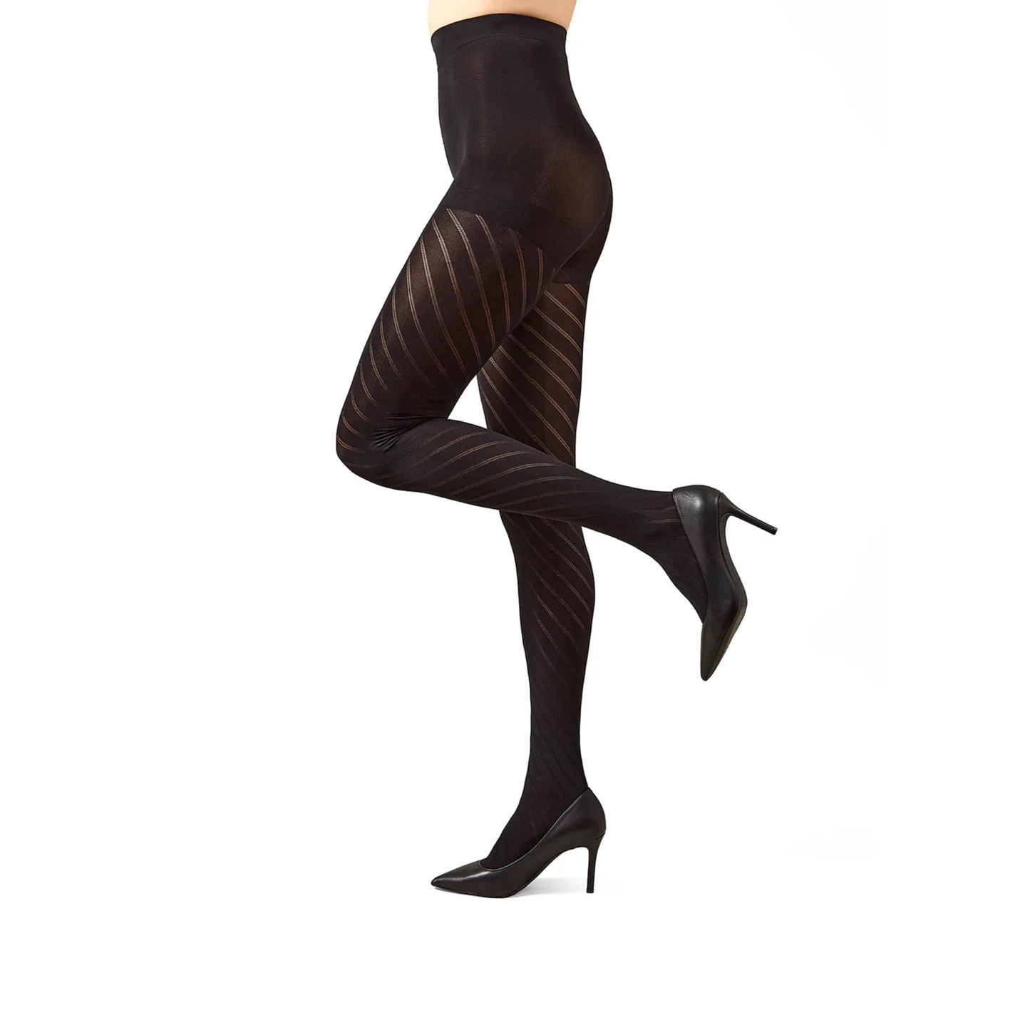 Memoi Spiral Opaque Control Top Tights - Mo-320