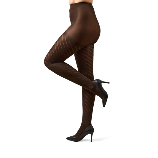 Memoi Spiral Opaque Control Top Tights - Mo-320