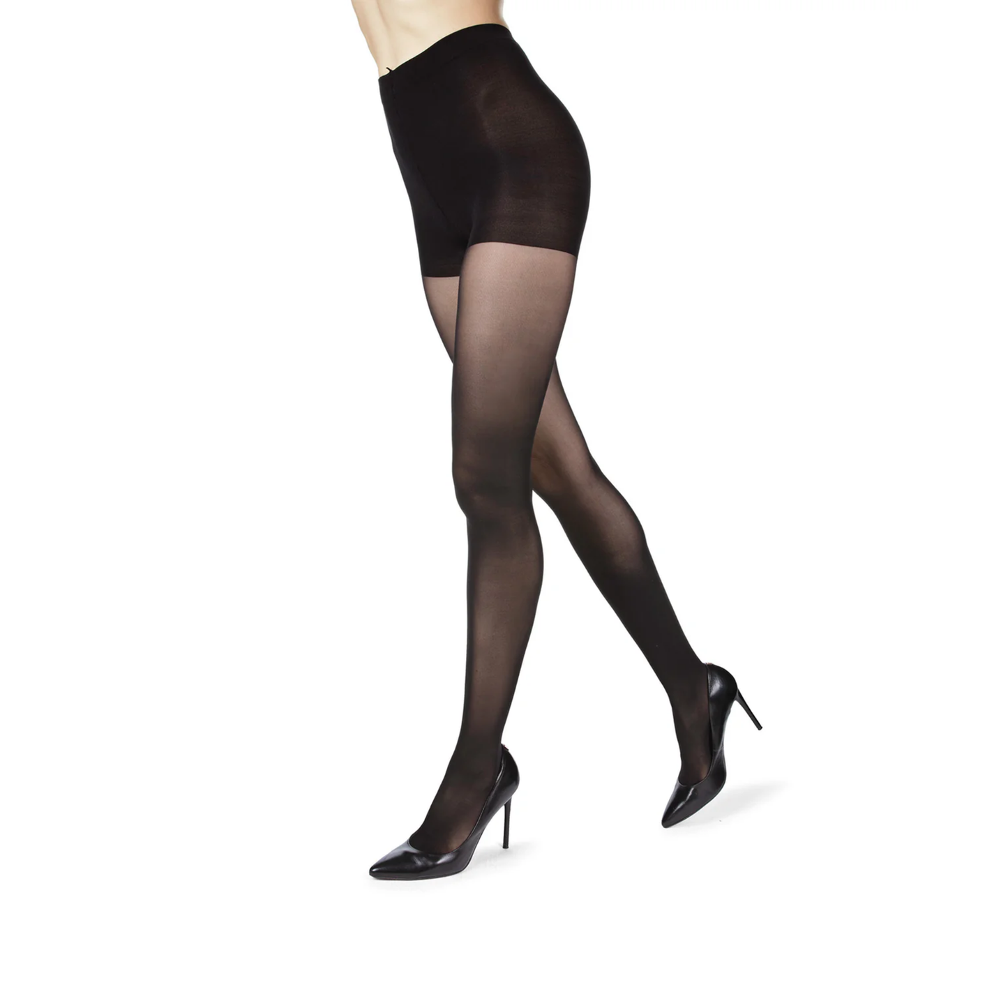 Memoi Velveteen Semi-Opaque 30 Denier Control Top Tights - Mo-314