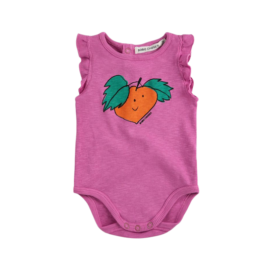 Bobo Choses Fuchsia Tangerine Ruffled Romper