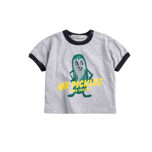 Bobo Choses Heather Grey Infant Mr Pickles Short Sleeve Tee