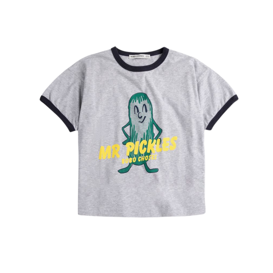 Bobo Choses Heather Grey Mr Pickles Short Sleeve Tee
