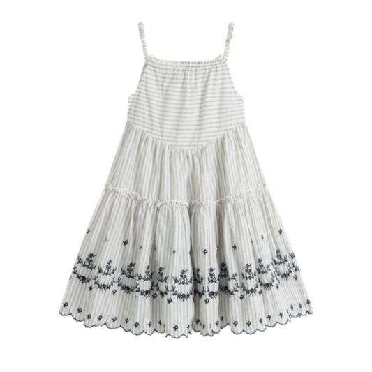 C'Era Una Volta Black Stripe Giulia Sleeveless  Dress