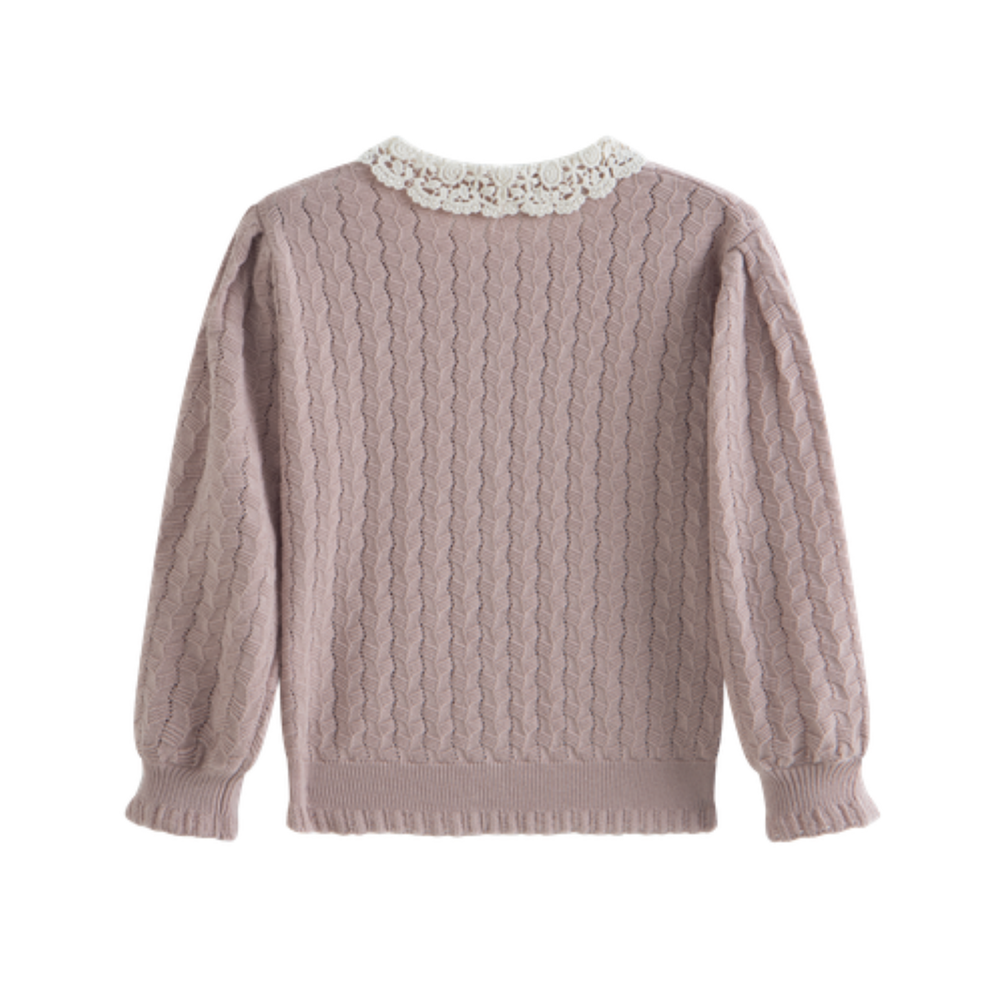 C'Era Una Volta Lilac Adelia Knitted Long Sleeve Cardigan