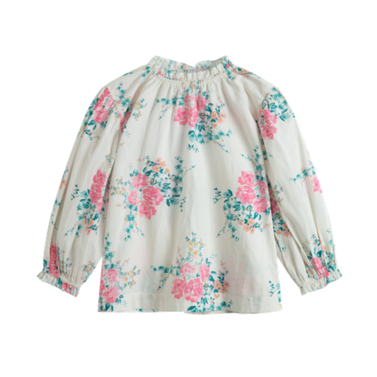 C'Era Una Volta Pink/White Zelie Roses Poplin Shirt