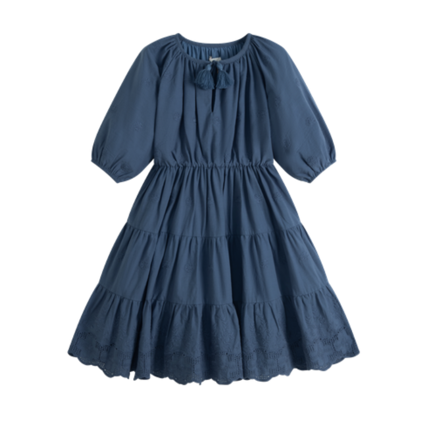 C'Era Una Volta Dusty Blue Olivia Embroidered Dress