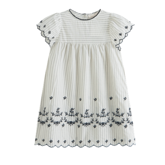 C'Era Una Volta Black Stripe Lucilla Short Sleeve Dress