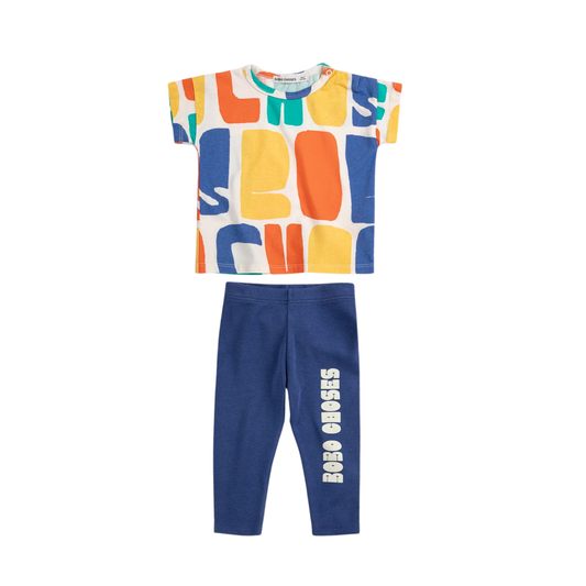 Bobo Choses Multicolor/Blue Color All Over Leggings Set