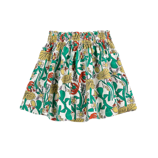 Bobo Choses Off White Color Herbalist All Over Woven Short Skirt