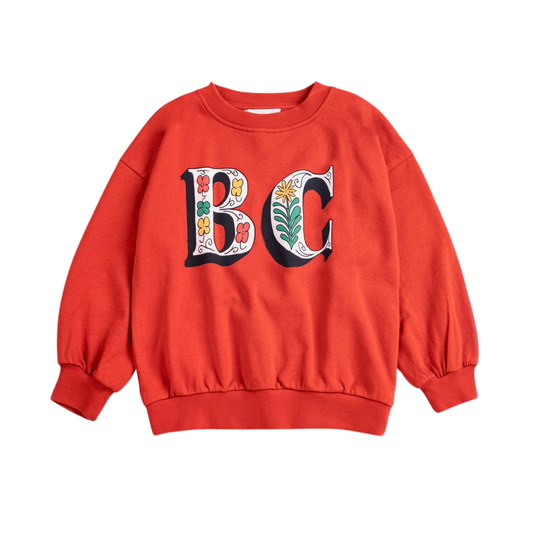 Bobo Choses Red Spring Letters Long Sleeve Sweatshirt