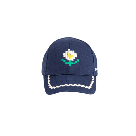 Bobo Choses Navy Blue Pixel Daisy Twill Cap