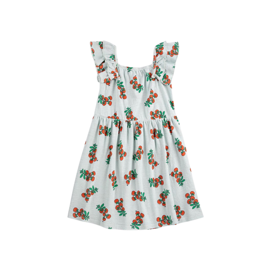 Bobo Choses Light Blue Juicy Tomatoes All Over Ruffled Sleeveless Dress