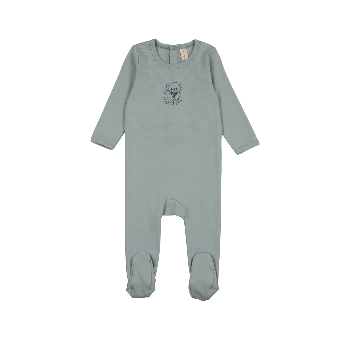 Bonjoy Blue/Blue Teddy Embroidered Graphic Footie