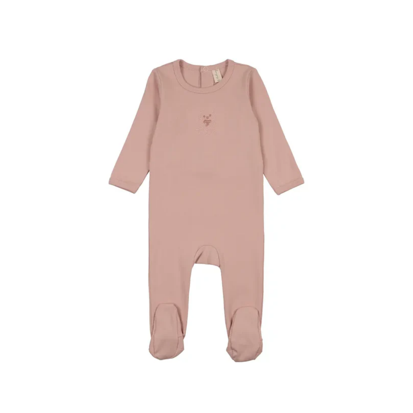 Bonjoy Pink/Pink Teddy Embroidered Graphic Footie