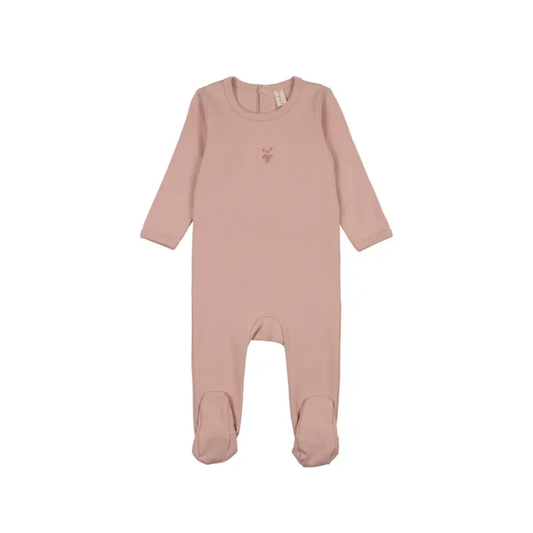 Bonjoy Pink/Pink Teddy Embroidered Graphic Footie
