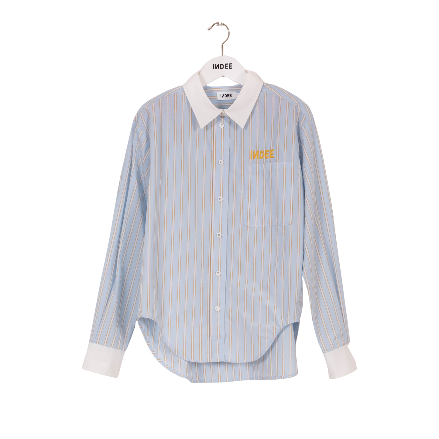 Indee Sky Blue Vizcaya Striped Embroidery Shirt