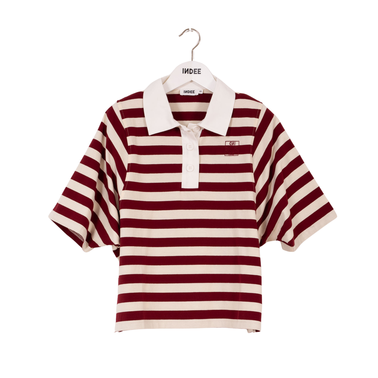 Indee Rooibos Red Visible Long Stripes Polo Shirt