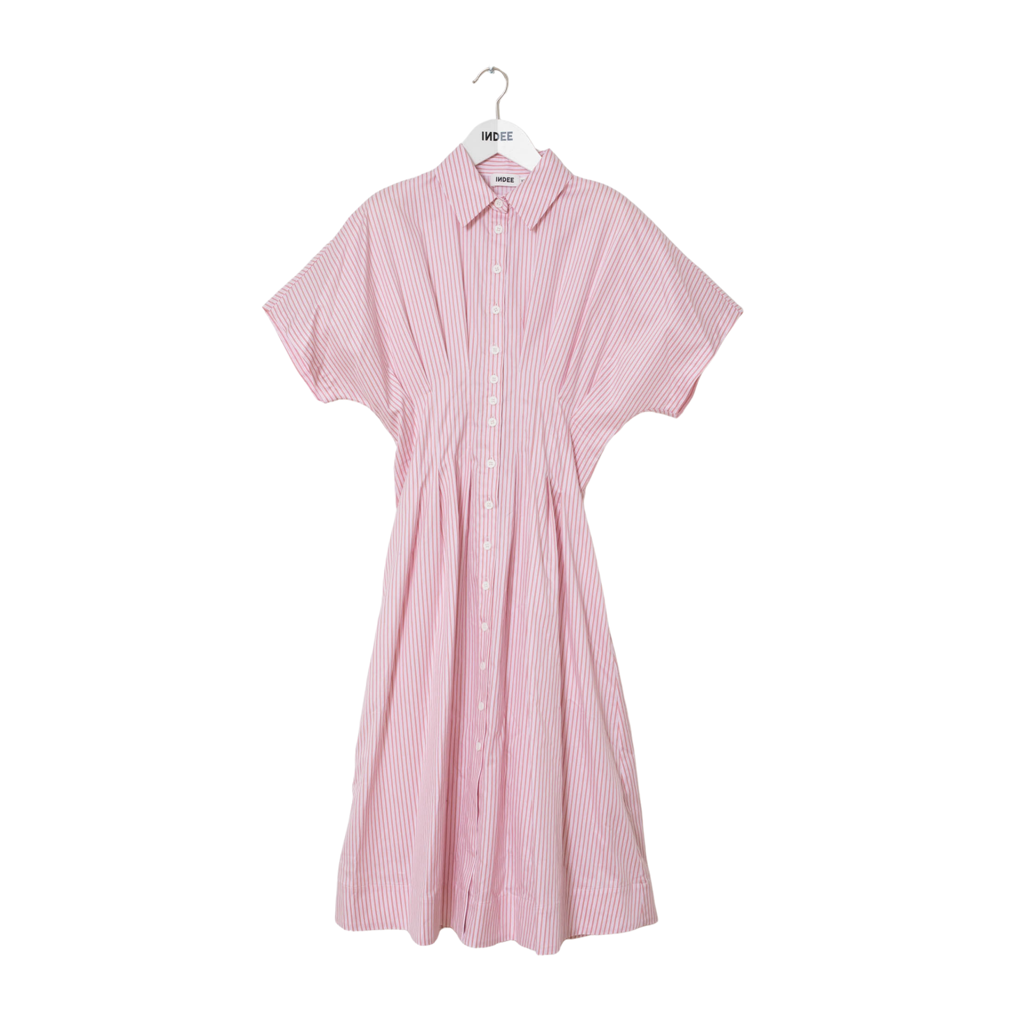 Indee Pink Valois Buttoned Midi Dress