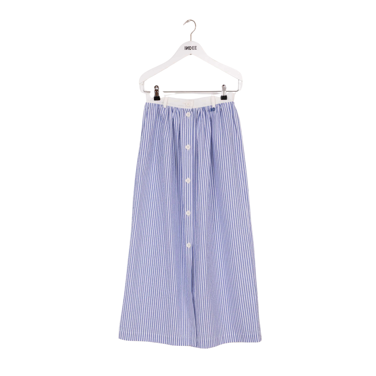 Indee Hydra Blue Vasco Buttons Midi Length Skirt