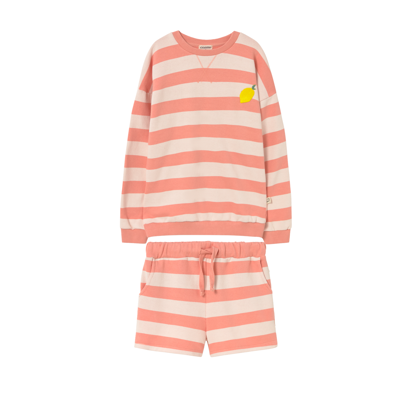 Cozmo Rose Orion Stripe Shorts Set