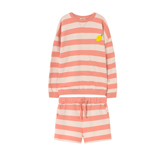 Cozmo Rose Orion Stripe Shorts Set