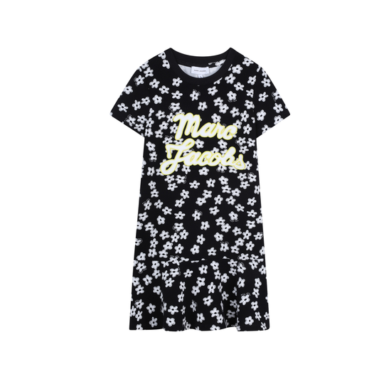 The Marc Jacobs Black Florals Short Sleeve Dress