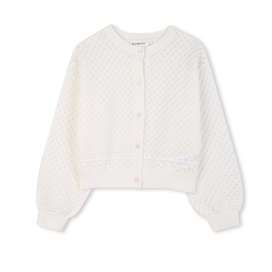 Billieblush White Knit Glitter Cardigan