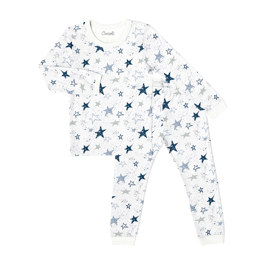 Coccoli Stars On Cream Long Sleeve Modal Pajama