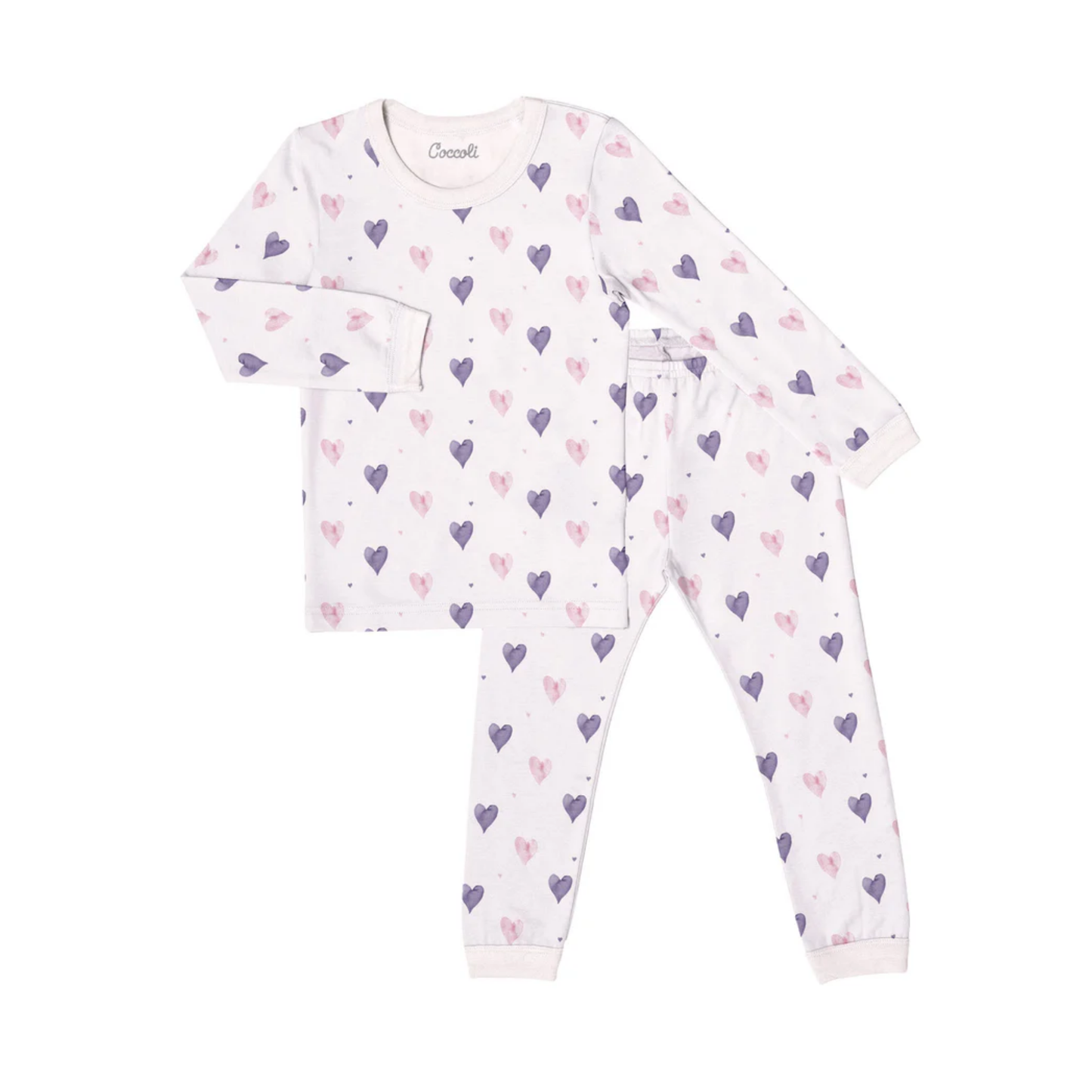 Coccoli Hearts On Light Pink Long Sleeve Modal Pajama