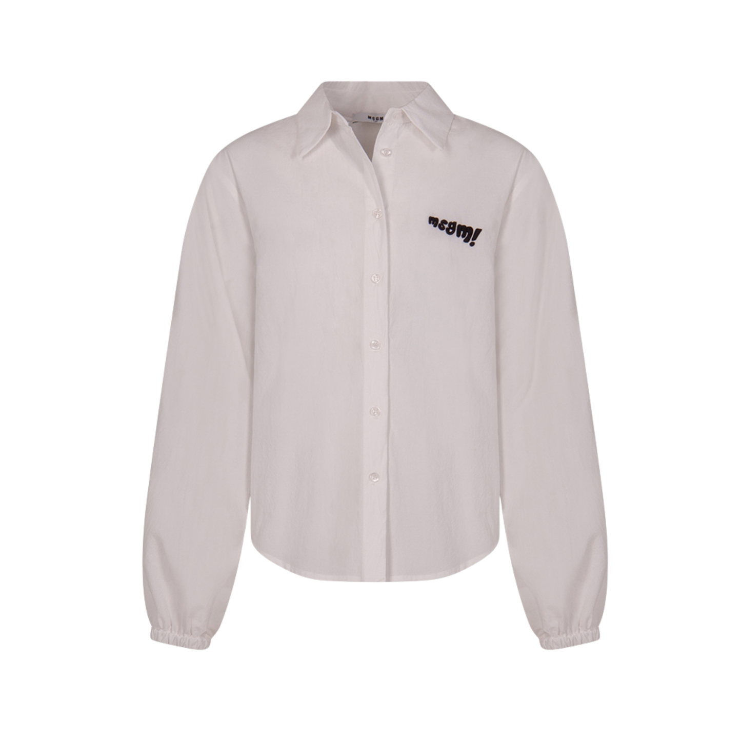 MSGM White Button Up Long Sleeve Shirt